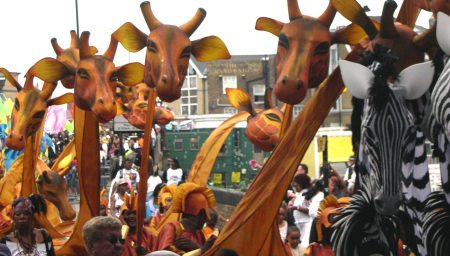 Mahogany's giraffe puppets